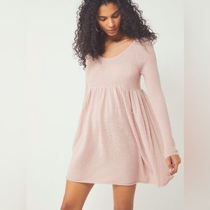Free People The Luxe Sweater Babydoll Dress - Pink - Size Medium